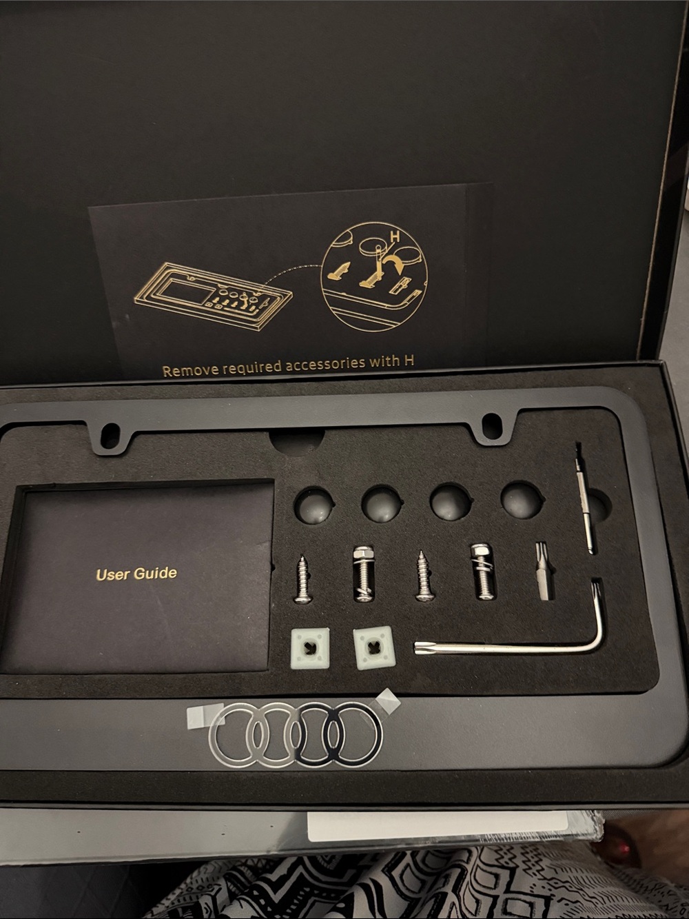 Black License Plate Frame Mounting Kit with Hardware